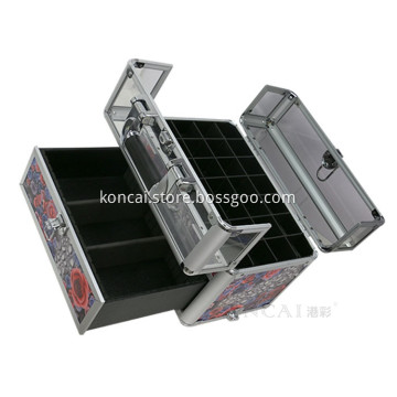 Professional Makeup Case With Clasp Key Makeup Brush Bag Cosmetic Case